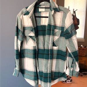 Abercrombie & Fitch Teal and White Checkered Shirt